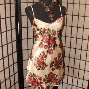 Vintage Slip Dress - Cream Floral 90’s Slip Dress Coquette Streetwear